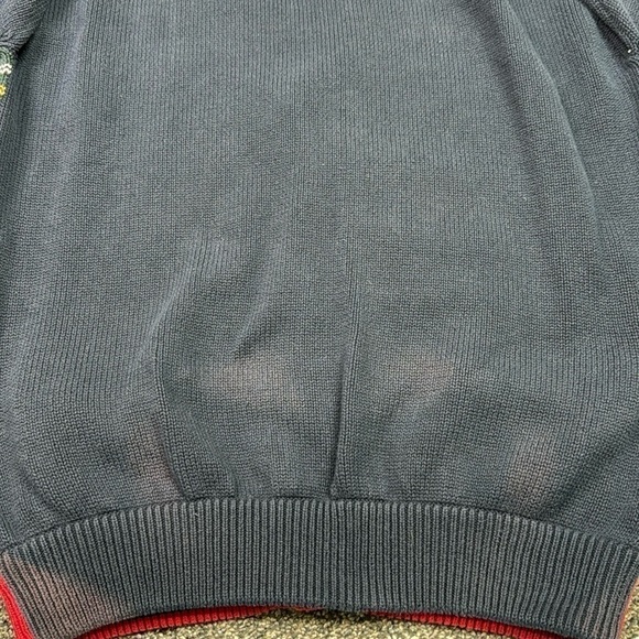 Vintage Tommy Hilfiger Red Blue Plaid Cardigan Button Sweater 90s Large - Picture 8 of 8